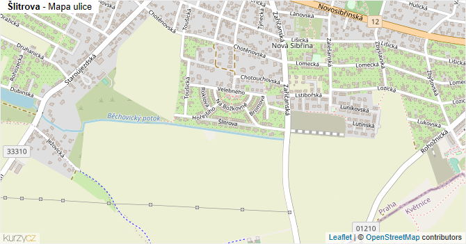 Šlitrova - mapa ulice