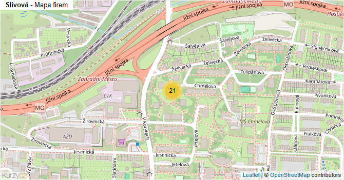 Slívová - mapa firem