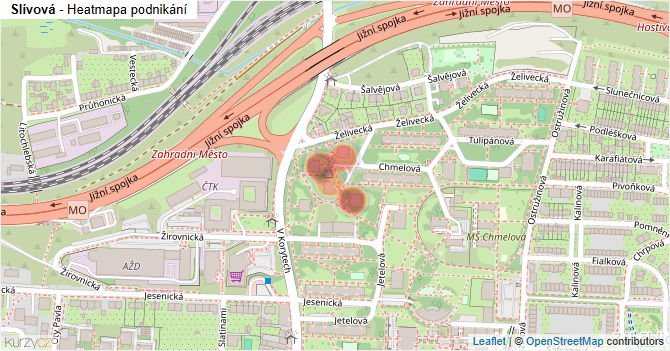 Slívová - mapa podnikání