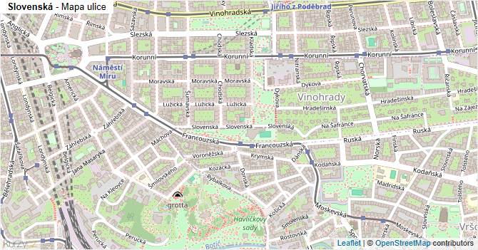 Slovenská - mapa ulice