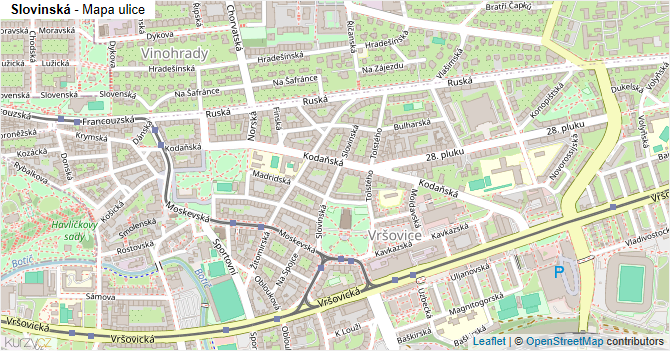 Slovinská - mapa ulice