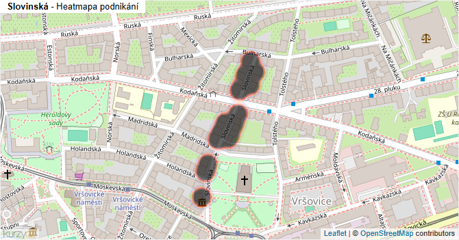 Slovinská - mapa podnikání