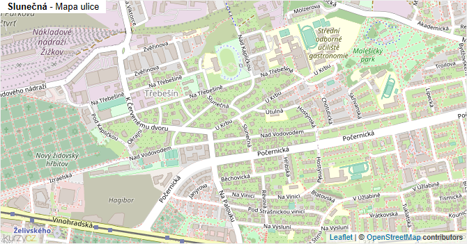 Slunečná - mapa ulice