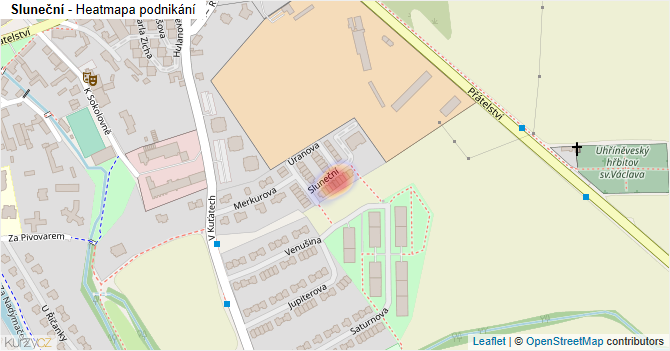 Sluneční - mapa podnikání