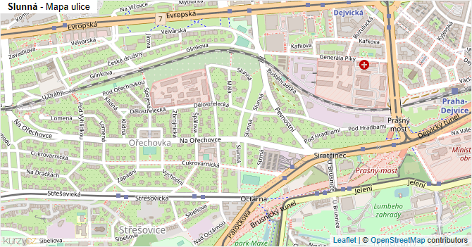 Slunná - mapa ulice