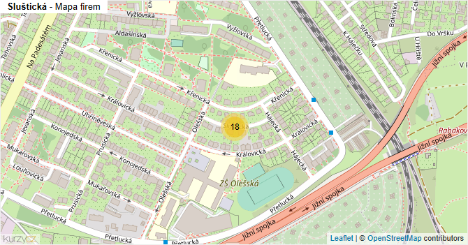 Sluštická - mapa firem