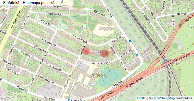 Sluštická - mapa podnikání