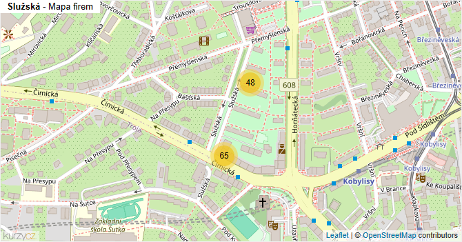 Služská - mapa firem
