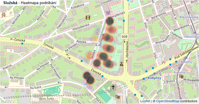 Služská - mapa podnikání