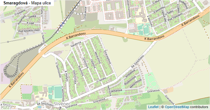 Smaragdová - mapa ulice