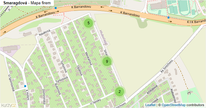 Smaragdová - mapa firem