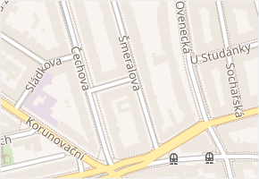 Šmeralova v obci Praha 5 - mapa ulice