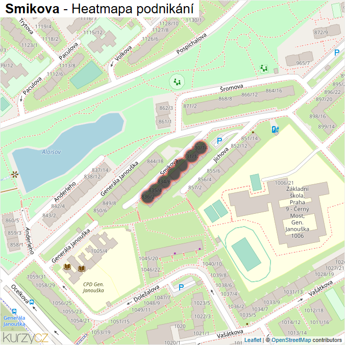 Mapa Smikova - Firmy v ulici.