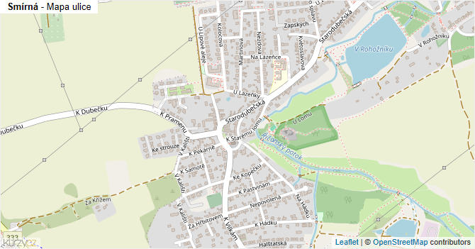 Smírná - mapa ulice