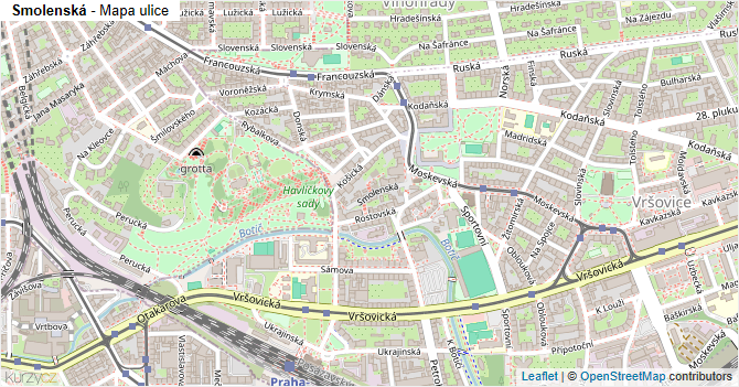 Smolenská - mapa ulice