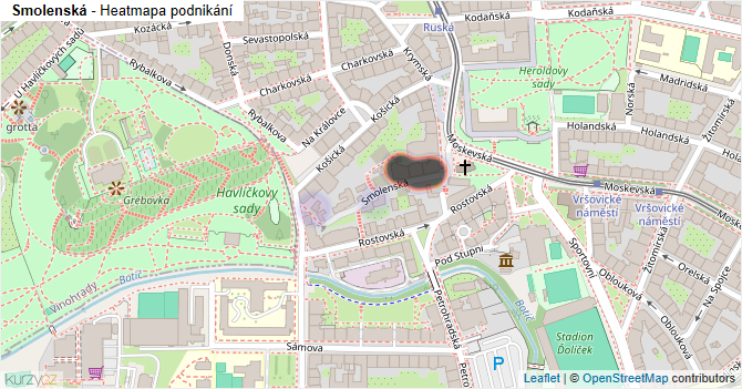 Smolenská - mapa podnikání