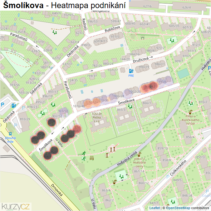 Mapa Šmolíkova - Firmy v ulici.