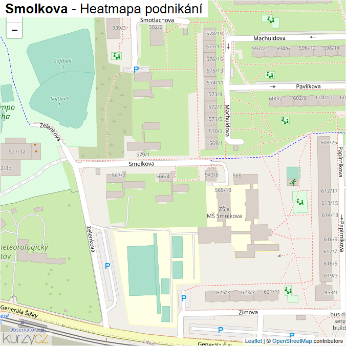 Mapa Smolkova - Firmy v ulici.