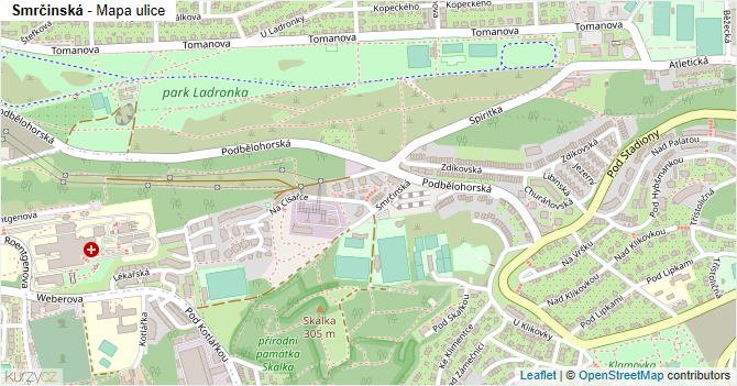 Smrčinská - mapa ulice