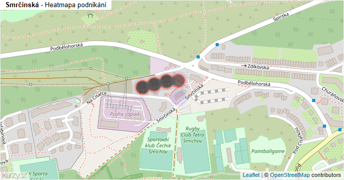 Smrčinská - mapa podnikání