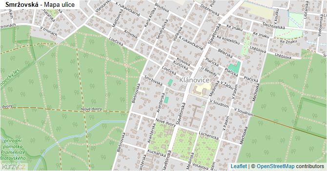 Smržovská - mapa ulice