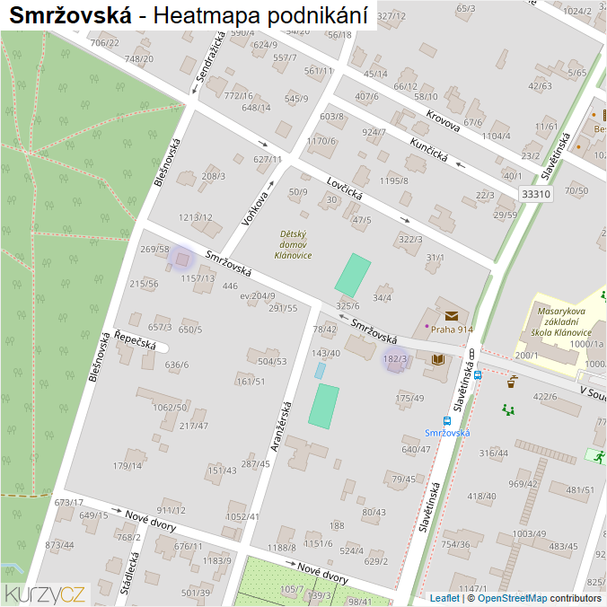 Mapa Smržovská - Firmy v ulici.