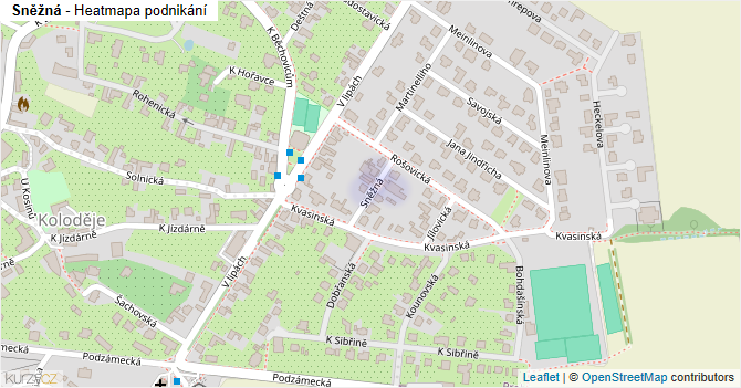 Sněžná - mapa podnikání