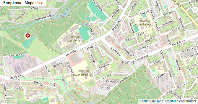 Snopkova - mapa ulice