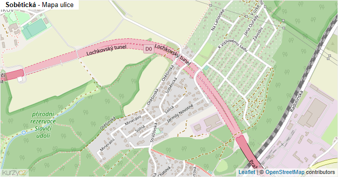 Sobětická - mapa ulice
