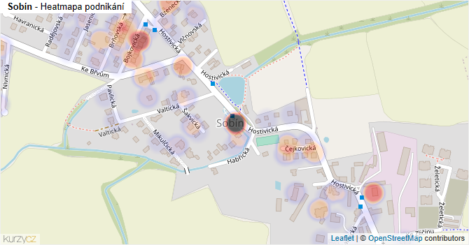 Sobín - mapa podnikání