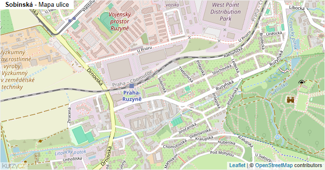 Sobínská - mapa ulice