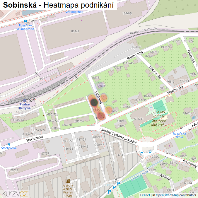 Mapa Sobínská - Firmy v ulici.