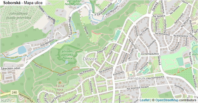 Soborská - mapa ulice