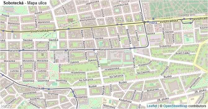 Sobotecká - mapa ulice