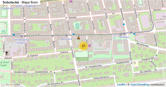 Sobotecká - mapa firem