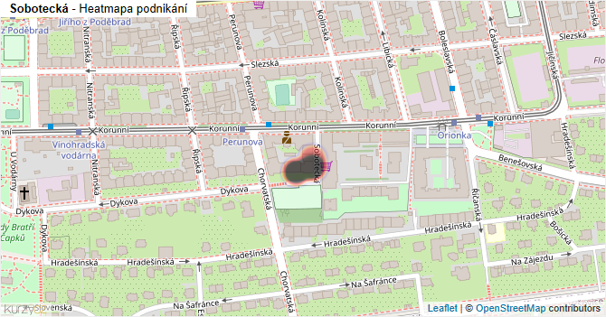 Sobotecká - mapa podnikání
