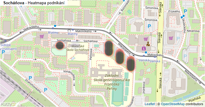 Socháňova - mapa podnikání