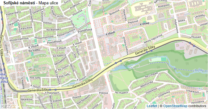 Sofijské náměstí - mapa ulice