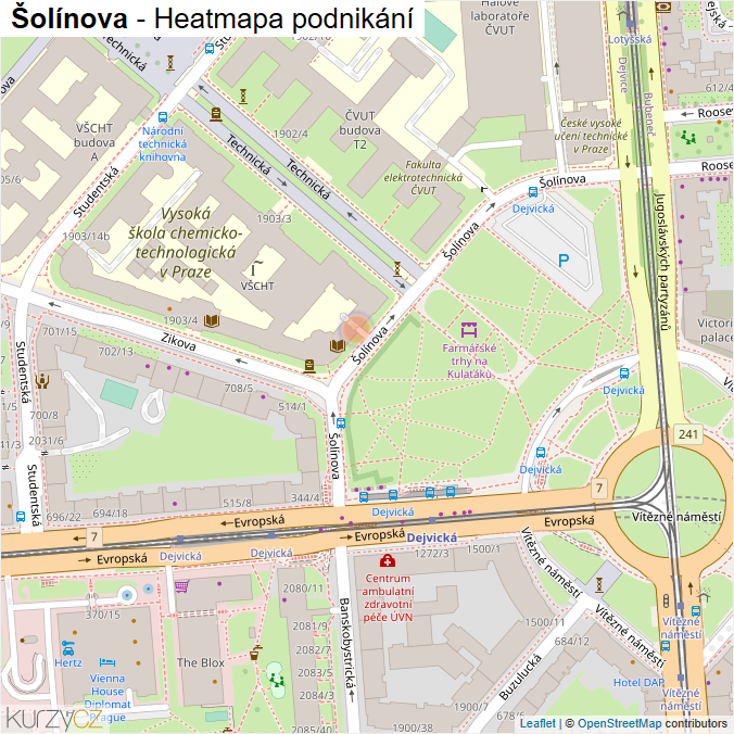 Mapa Šolínova - Firmy v ulici.