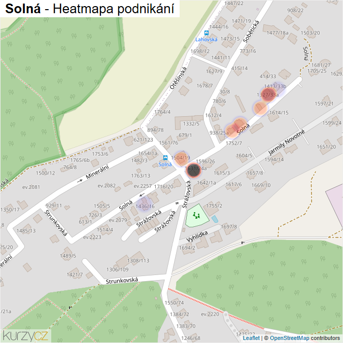 Mapa Solná - Firmy v ulici.
