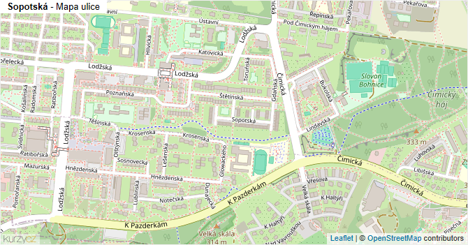 Sopotská - mapa ulice
