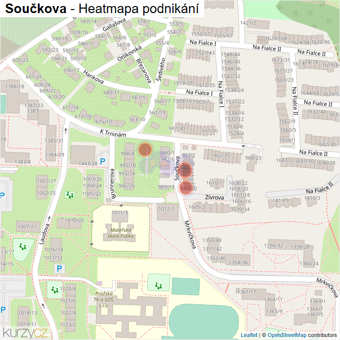 Mapa Součkova - Firmy v ulici.