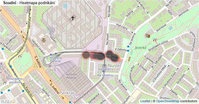 Soudní - mapa podnikání