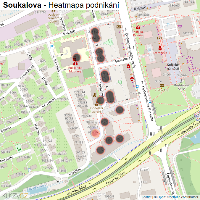 Mapa Soukalova - Firmy v ulici.