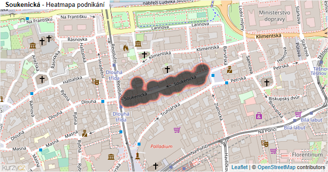 Soukenická - mapa podnikání