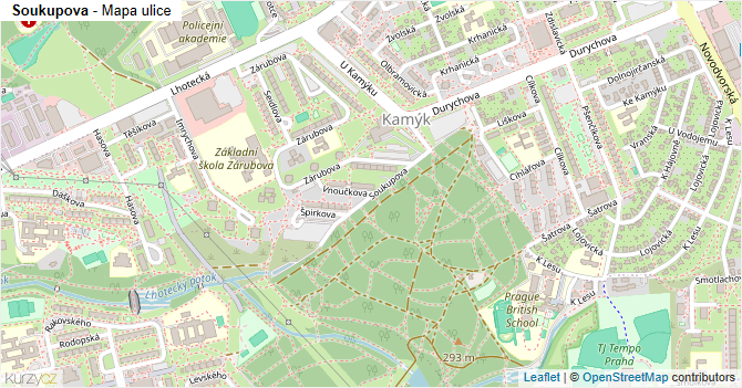 Soukupova - mapa ulice