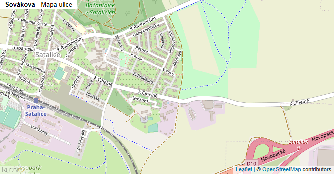 Sovákova - mapa ulice