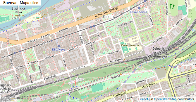 Sovova - mapa ulice