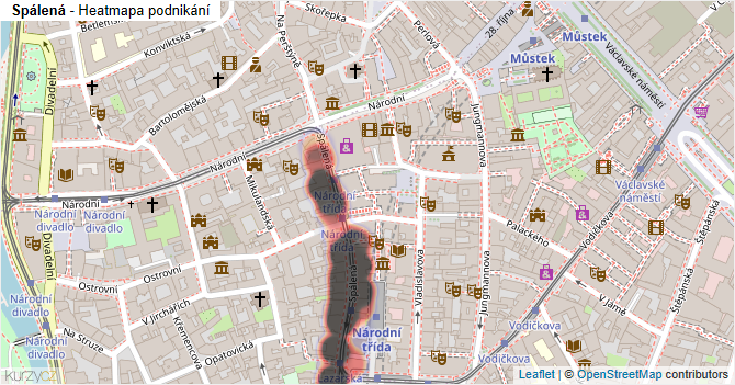 Spálená - mapa podnikání