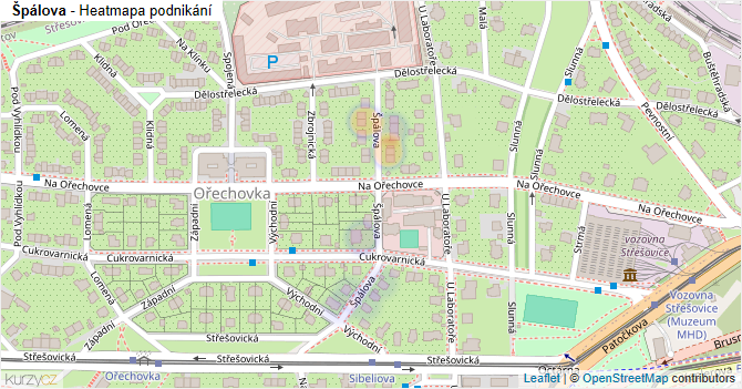 Špálova - mapa podnikání